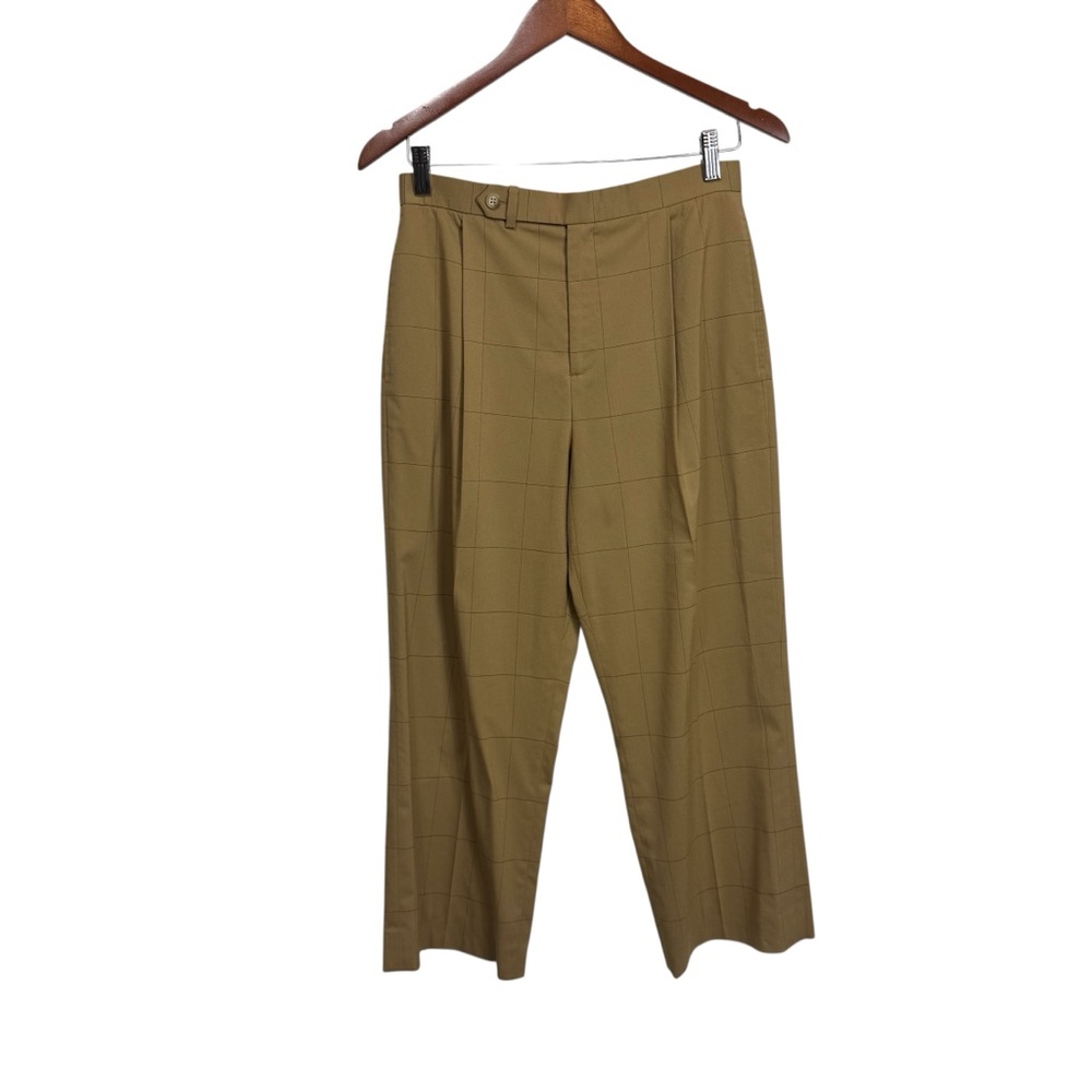 Vintage‎ Polo Golf Ralph Lauren Women’s Windowpane Check Pants Tan Size 6